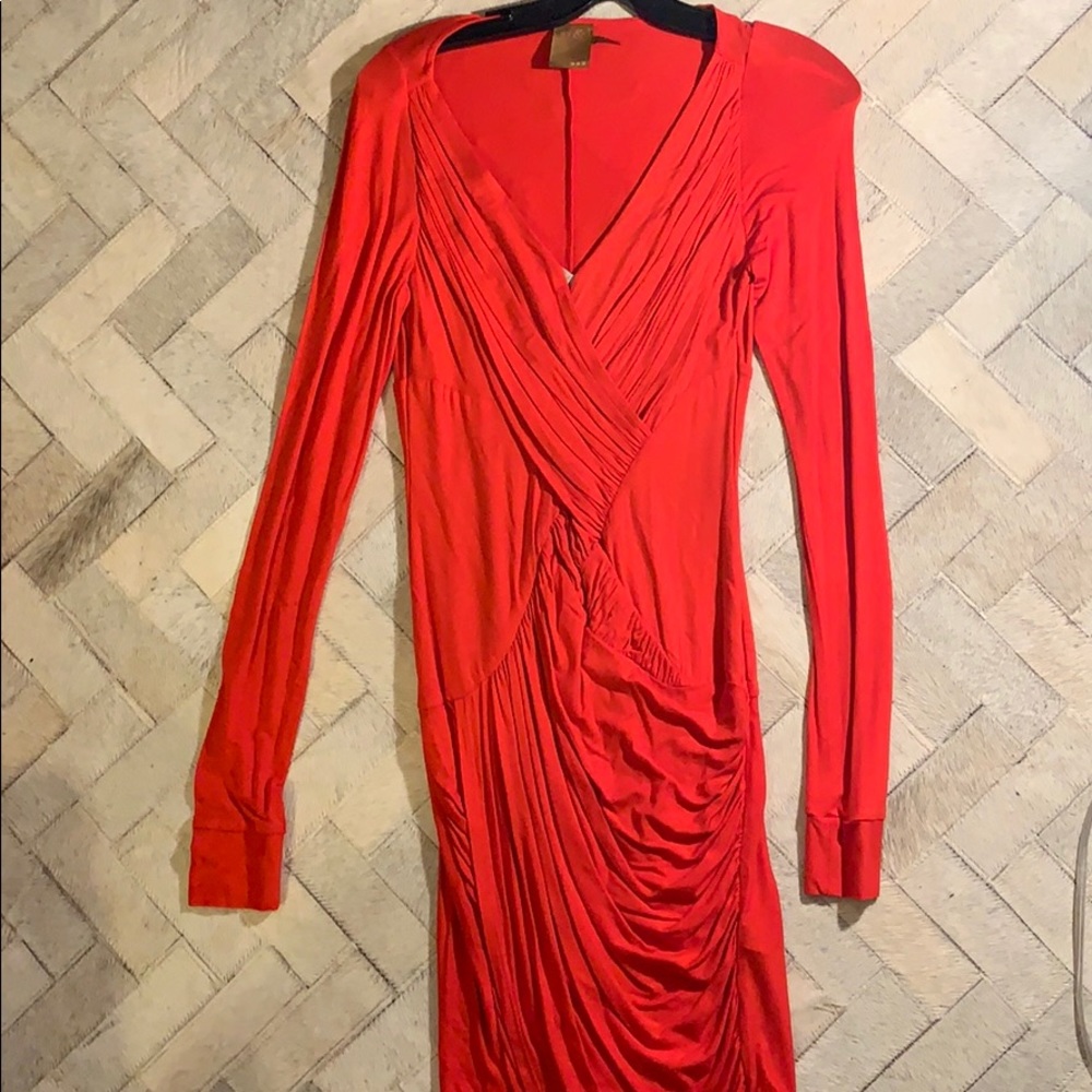 Ali Ro Long Sleeve Size 4 Red Body Con Dress